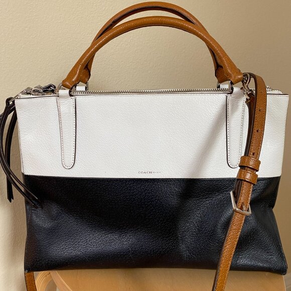 Authentic Coach Colorblock Leather Satchel - Picture 2 of 15